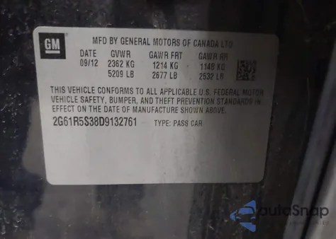 2013 Cadillac Xts Luxury z USA, uszkodzony, nr VIN 2G61R5S38D9132761